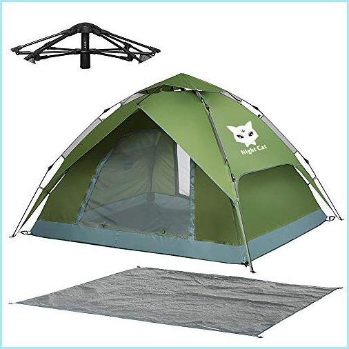 優先配送 Camping Waterproof Cat 新品Night Tent with Tent Rainproof Hydraulic Automatic Tent Up Pop Instant Easy Tarp Footprint with Person 2 1 for ランタンアクセサリー