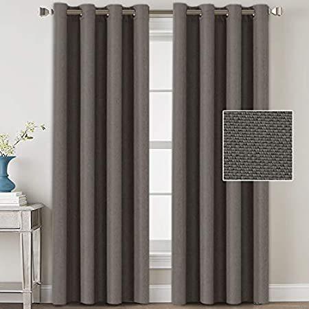 Linen Blackout Curtains 96 Inches Long for Bedroom / Living Room Thermal In