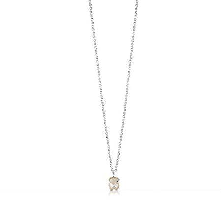 TOUS ICON Color Bear Necklace in 925 Silver and Nacre Small 18kt