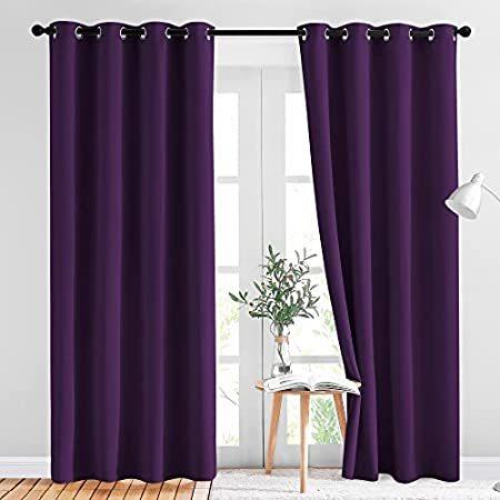 NICETOWN Blackout Curtains Drapery Panels - Window Treatment Royal Purple B