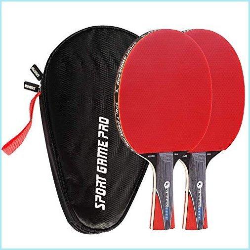 新品Sport Game Pro Ping Pong Paddles Set Includes Killer Spin, Bag for Table Tennis Rackets with Comfort Grip 2.0 mm Sponge and Rubber
