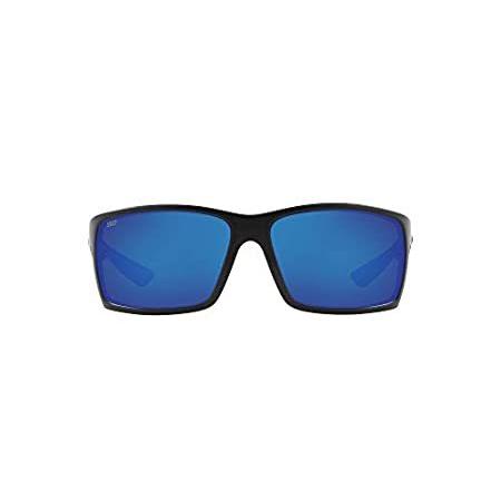 新規購入 新品Costa Del Mar Men's Reefton Polarized Rectangular Sunglasses, Blackout/Blue スポーツサングラス