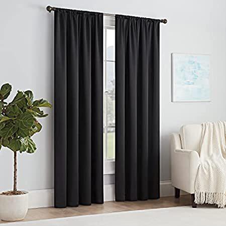 Eclipse Solid Thermapanel Modern Room Darkening Rod Pocket Window Curtain f