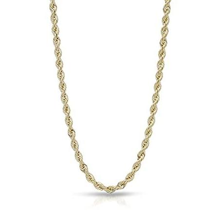MCS Jewelry 10 Karat Yellow Gold Solid Rope Chain Necklace 2.25mm (Length: