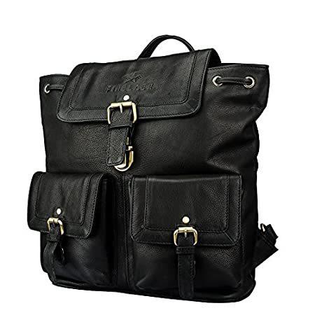 Finelaer Leather Hiking Backpack Purse For Women