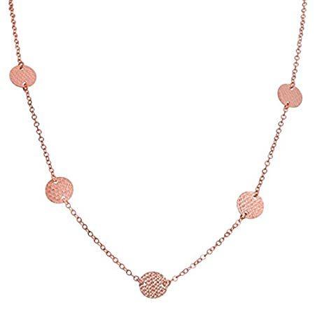 専門店では Kooljewelry (fit Necklace Adjustable Station Disc Diamond-Cut Gold Rose 14k ネックレス、ペンダント