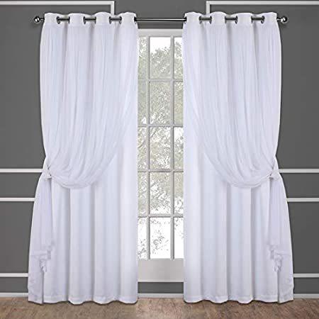 Exclusive Home Catarina Layered Solid Room Darkening Blackout and Sheer Gro
