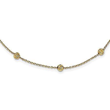 【数々のアワードを受賞】 Gold Yellow 14k Beads Jewelr Fine Bead Charm Pendant Necklace Chain Station ネックレス、ペンダント