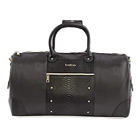 BEBE Women's Ellisa Weekend Travel Bag, Black Croc, One Size