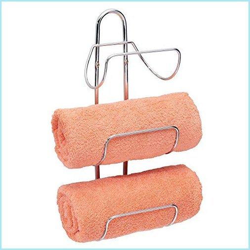 新品mDesign Modern Decorative Metal 3-Level Wall Mount Towel Rack Holder and Organizer for Storage of Bathroom Towels， Washcloths， Hand To