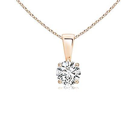 Prong Set Lab Grown Diamond Pendant Necklace in 14k Yellow Gold with 18