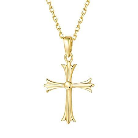 Carleen SOLID REAL 14K Yellow Gold SMALL TINY Little Cute Embossed Cross Cr