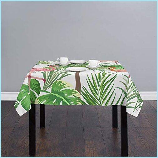 新品Fantasy Star Rectangle Polyester Tablecloth， Flamingo and Palm Tree Tablecloths Machine Washable Table Cover Decorative Table Cloth fo
