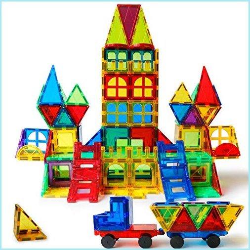 新品Magblock 120 PCS Magnetic Blocks, Magnetic Tiles Building Blocks for Kids Toys〓Magnet Toys Set 3D Building Blocks for Toddler Boys a
