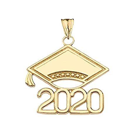 Fine 10k Yellow Gold Class of 2020 Graduation Cap Charm Pendant