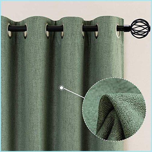 新品jinchan Linen Textured Sage Drapes Grommet Top 84 inch Length Blackout Curtains Living Room Bedroom Window Treatment Heavy Weight Pa