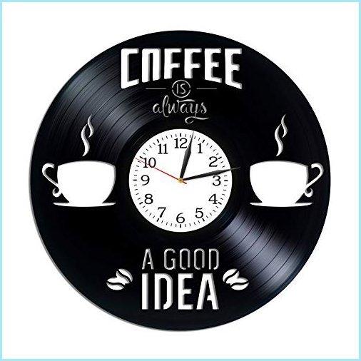 【在庫僅少】 Lp Woman for Gift Birthday Art Wall Idea Good A Always Coffee 新品Kovides Vinyl Gi Xmas Gift Shop Coffee Exclusive Clock Wall Record Retro 掛け時計、壁掛け時計