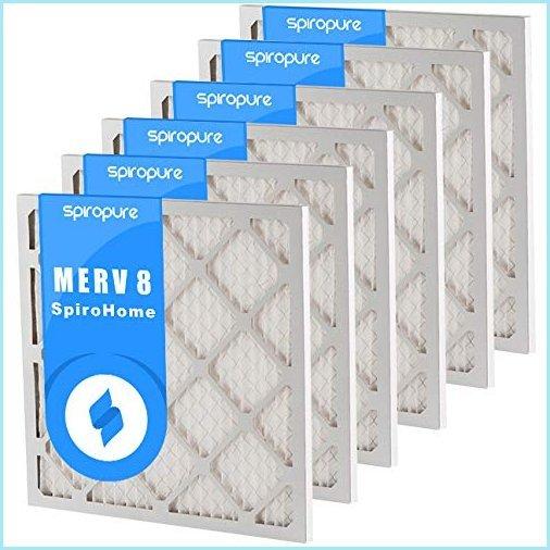 新品SpiroPure 9.5X9.5X1 MERV 8 Pleated Air Filters - Made in USA (6 Pack)