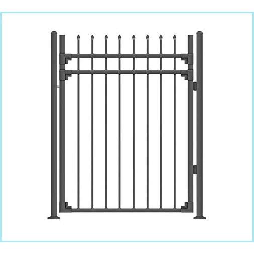 高速配送 End Sharp - Gate Fence Anti-Rust Steel Black - 新品XCEL Pickets P Yard, Outdoor, Residential, for Kit, Installation Easy - H 5ft x W 4ft - 脚立、踏み台
