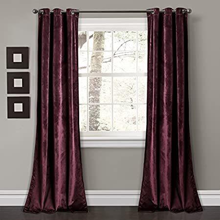Lush Decor Prima Velvet Curtains Color Block Room Darkening Window Panel Se