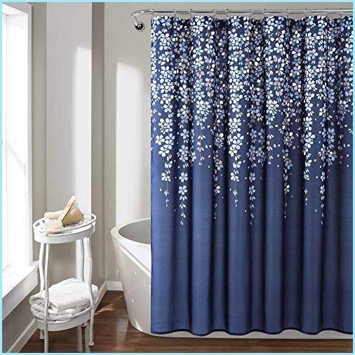 割引購入 Vine Floral Curtain-Fabric Shower Flower Weeping Navy Decor, 新品Lush Print 72 x Design, その他カーテン、ブラインド、レール