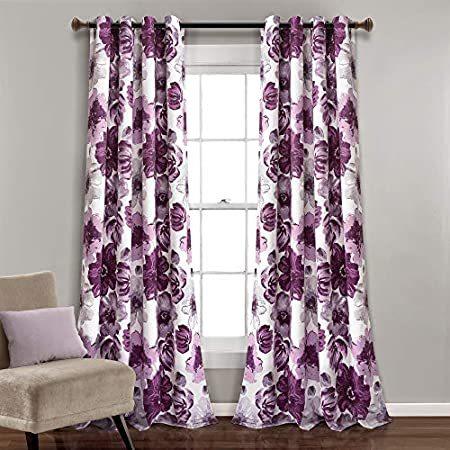 Lush Decor Room Darkening Window Curtain Panel Pair Leah Floral Insulated G