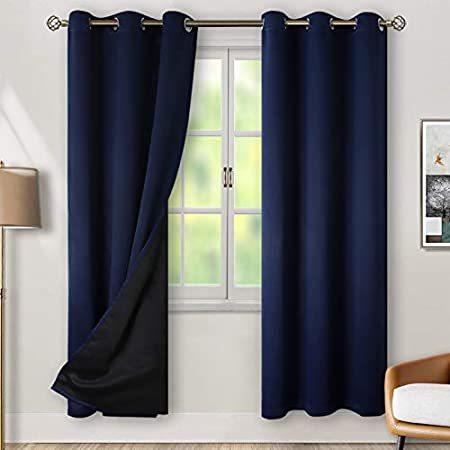 BGment Thermal Insulated 100% Blackout Curtains for Bedroom with Black Line
