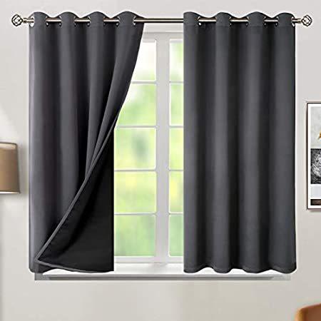 激安販壳ショップ BGment Thermal Insulated 100% Blackout Curtains for Bedroom with Black Line