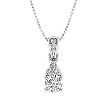 1/3 Carat Diamond Solitaire Pendant Necklace in 14K White Gold (Included Si