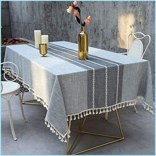 新品Deep Dream Tablecloth， Embroidered Table Cloth Cotton Linen Wrinkle Free Anti-Fading Tablecloths Washable Dust-Proof Table Cover for K