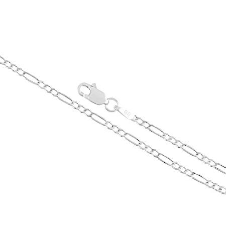 JULIETTE COLLECTION 10K White Gold Figaro Chain Necklace/Choker for Men and