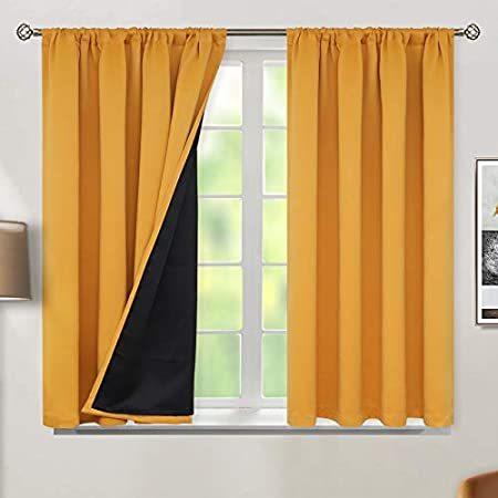 BGment Thermal Insulated 100% Blackout Curtains for Bedroom with Black Line