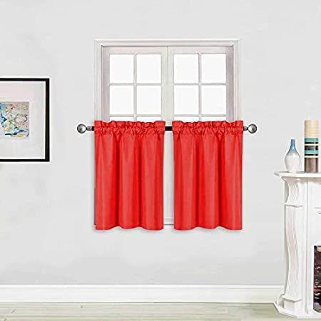 Home Collection 2 Panels 100% Blackout Curtain Set Solid Color with Rod Poc