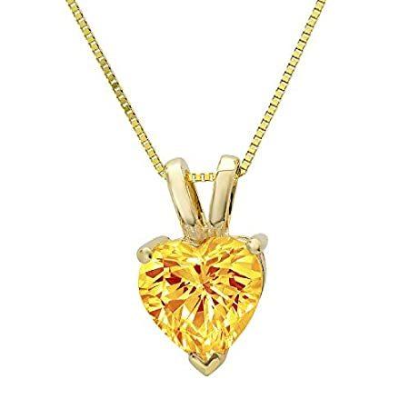 2.05 ct Brilliant Heart Cut Natural Orange Citrine VVS1 D Solitaire Pendant