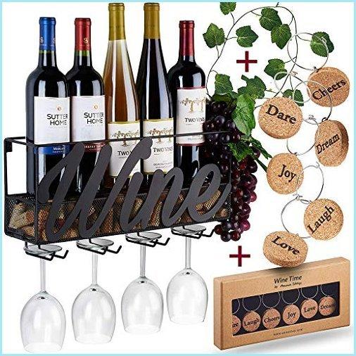 限定価格セール 新品asdf Wall Mounted Wine Rack Bottle And Glass Holder Cork Storage Metal Wine Rack Champagne Drink Storage Racks For Home Kitchen Dec 手数料安い Theculturewire Com