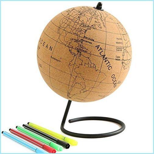 品多く 5 with Globe Cork Color-in Medium - Trekkers 新品Globe Different Educat & Travels Mapping for Great | Base Steel Durable & Markers Colored 地球儀