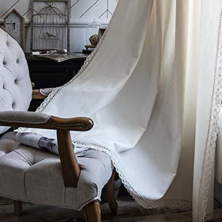 ColorBird Solid Color Semi-Blackout Window Curtains 2 Panels Farmhouse Cott