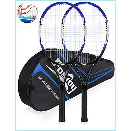 新品Fostoy Adult Recreational Tennis Racket, 27 inch Tennis Racquet with Carry Bag, Professional Tennis Racket, Good Control Grip, Vibrati