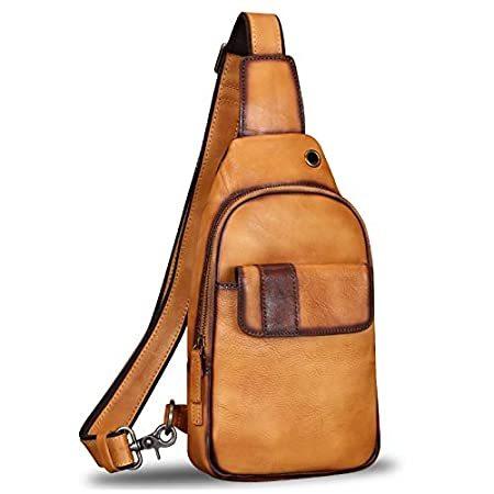 Genuine Leather Sling Bags Hiking Sling Backpacks Shoulder Fanny Pack Vinta