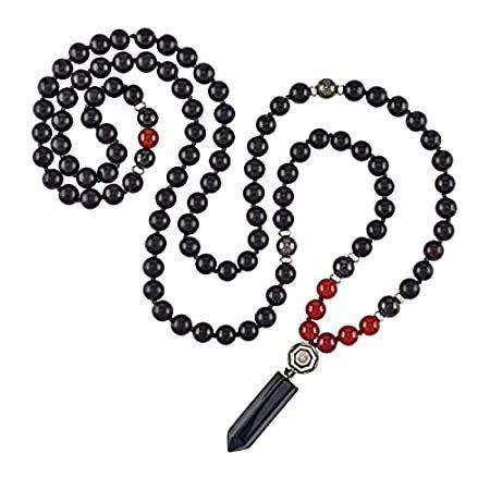 Modern ?M 108 Shungite Healing Mala Beads Necklace ? 8mm Purple Sandalwood,