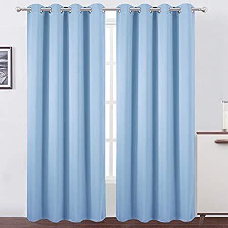 LEMOMO Sky Blue Thermal Blackout Curtains/52 x 108 Inch/Set of 2 Panels Roo