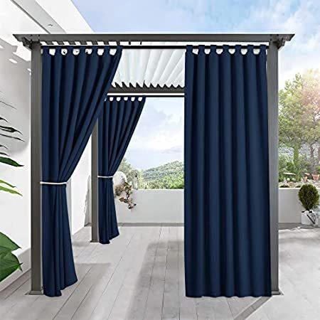 RYB HOME Waterproof Outdoor Curtains 84 inches Long, Water & Stain Resistan