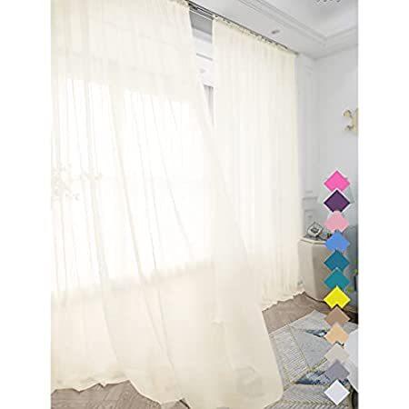 最安価格 Window Ivory Amazon.com: Sheer Curtains Ivory Print 90
