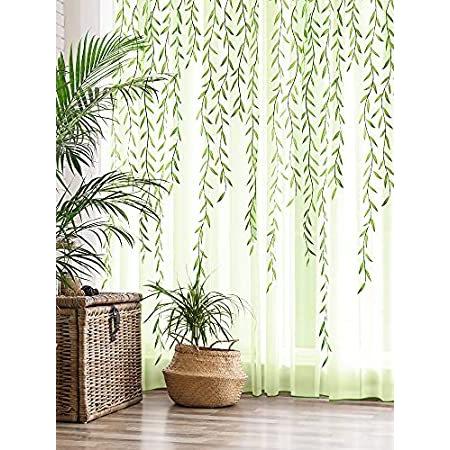 Willow Voile Curtains Cute Green Sheers Leaf Curtain Tulle Vine Window Curt