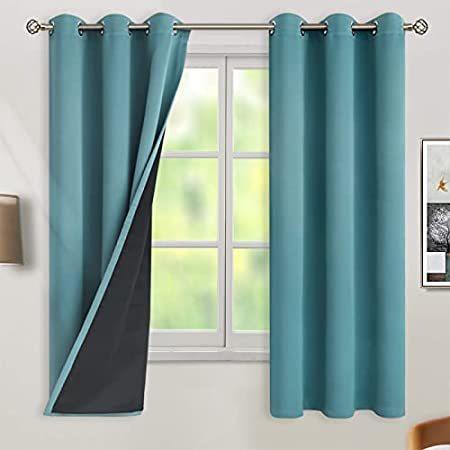 BGment Thermal Insulated 100% Blackout Curtains for Bedroom with Black Line