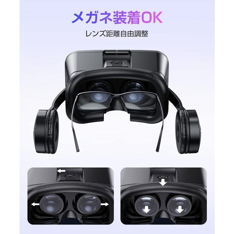 VRゴーグル 2023業界新モデル VRヘッドセット VRグラス スマホ用VRゴーグル 焦点距離&瞳孔間距離調整可 非球面光学レンズ 108｜clearsky｜09