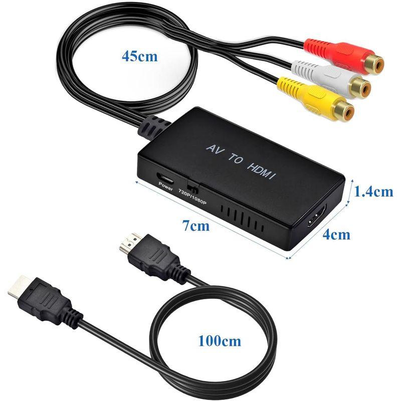 Amtake RCA to HDMI 変換コンバーター コンポジット3色端子 hdmi 変換ケーブル AV（赤、白、黄）3色コードからHDM｜clearsky｜09