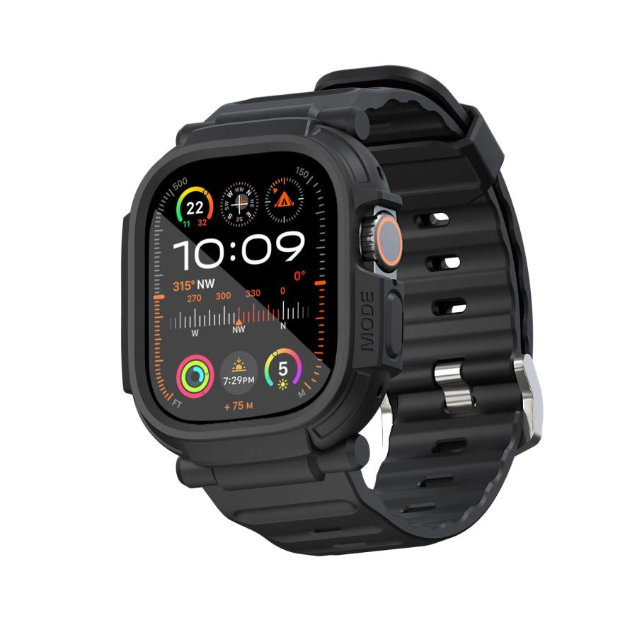 elkson Apple Watch Ultra 2/1 バンパーケースバンド 49mm スクリーンプロテクター 強化ガラス Quattro ...
