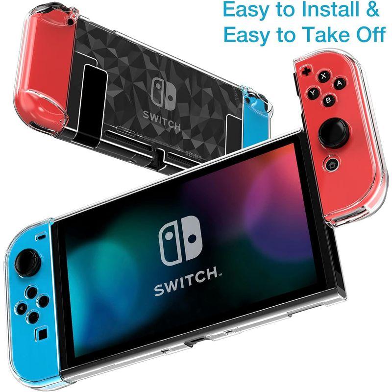 Switch カバー HEYSTOP ニンテンドースイッチ カバー ハードケース ドック対応 コントローラー専用 セパレート ドックセットと｜clearsky｜08