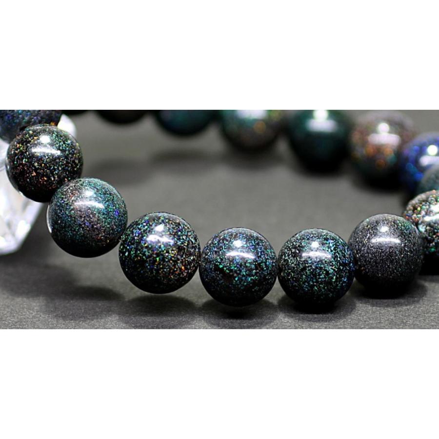 高品質+]ブラックマトリックスオパールブレスレット（約12mm玉